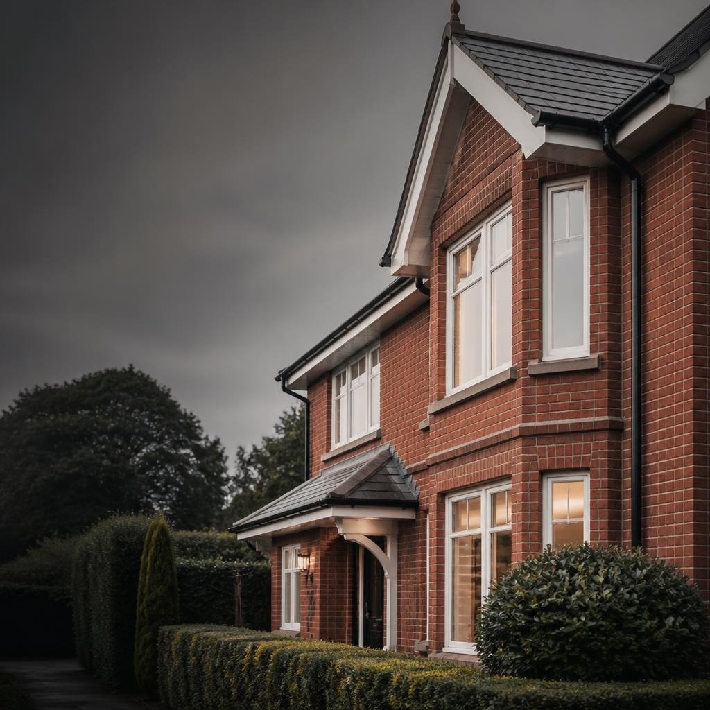 Red brick Mansfield home with uPVC fascias, soffits and guttering